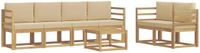 vidaXL - Bank loungeset - 6 zitplekken - Wit en Beige