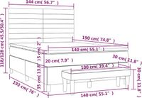 vidaXL Boxspringbed met matras, fluweel, roze, 140x190 cm