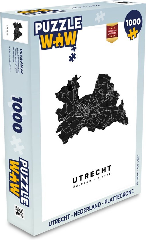 MuchoWow Puzzel Utrecht - Nederland - Plattegrond - Legpuzzel - Puzzel 1000 stukjes volwassenen - Stadskaart