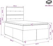 vidaXL LED Boxspringbed met Matras Donkergroen 120 x 200 cm Fluweel