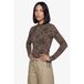 FLURESK top met panterprint - bruin