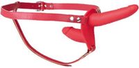 Fetish Tentation Strap-on Dubbel Rood Siliconen TPU 15.5 x 3cm en 8.7 x 2.9cm