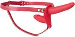 Fetish Tentation Strap-on Dubbel Rood Siliconen TPU 15.5 x 3cm en 8.7 x 2.9cm