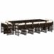 vidaXL 15-delige tuinset met kussens, polyrattan, bruin