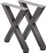 2 Pièces Pieds de Table Métal Forme X Noir