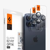 Spigen GlasTR EZ Fit Optik Pro - Camera Lens Protector Geschikt voor Apple iPhone 15 Pro / iPhone 15 Pro Max - met Installatieframe - Duo Pack - Titanium Blauw
