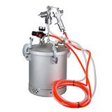 VEVOR Spuitpistool, 10 l, hogedrukverfspuit, verftank met 1,5 mm mondstuk, veiligheidsregelaar voor lak, auto, auto, zilver