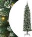 vidaXL Sapin de Noël artificiel élancé Vert et Blanc 210 cm