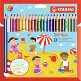 STABILO Trio Thick Kleurpotloden - Etui 24 kleuren + puntenslijper