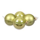 Othmar Decorations grote kerstballen - 4x st - oasis/pistache groen - 10 cm - glas