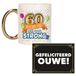 Bellatio Decorations Verjaardag cadeau koffiemok - thema 60 jaar - man - veteranen - met gefeliciteerd ouwe wenskaart - A5 - leeftijd humor