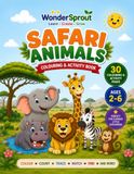 WonderSprout Safari Animals: Colouring & Activity Book