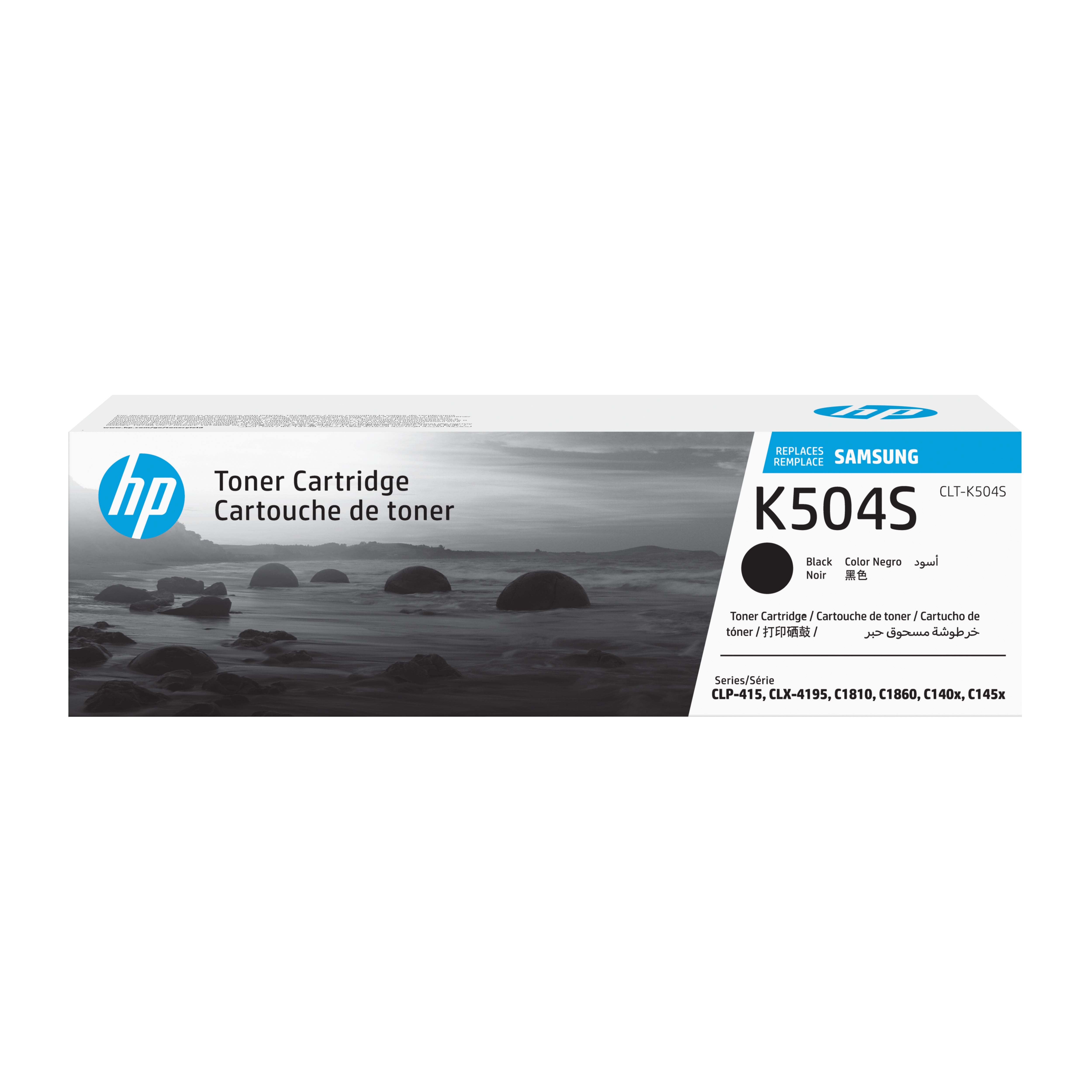 HP Samsung CLT-K504S Black Toner Cartridge - 2500 Pages - Compatible with Samsung CLP 415N, 415NW, CLX 4195FN, 4195FW, 4195N, Xpress C1810W, C1860FW