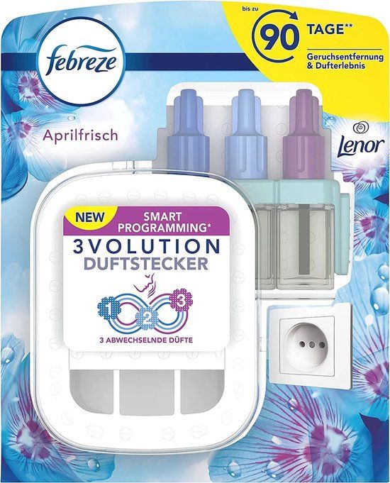 Febreze 3Volution Elektrische Plug-In Luchtverfrisser Starterset Lenor April Fresh – 20 ml