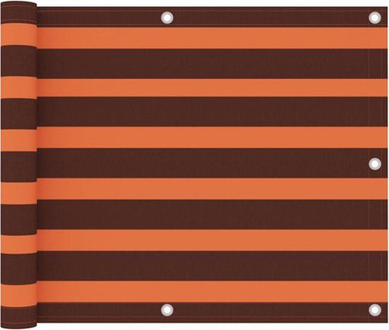 vidaXL Balkonscherm 75x300 cm Oxford stof oranje en bruin