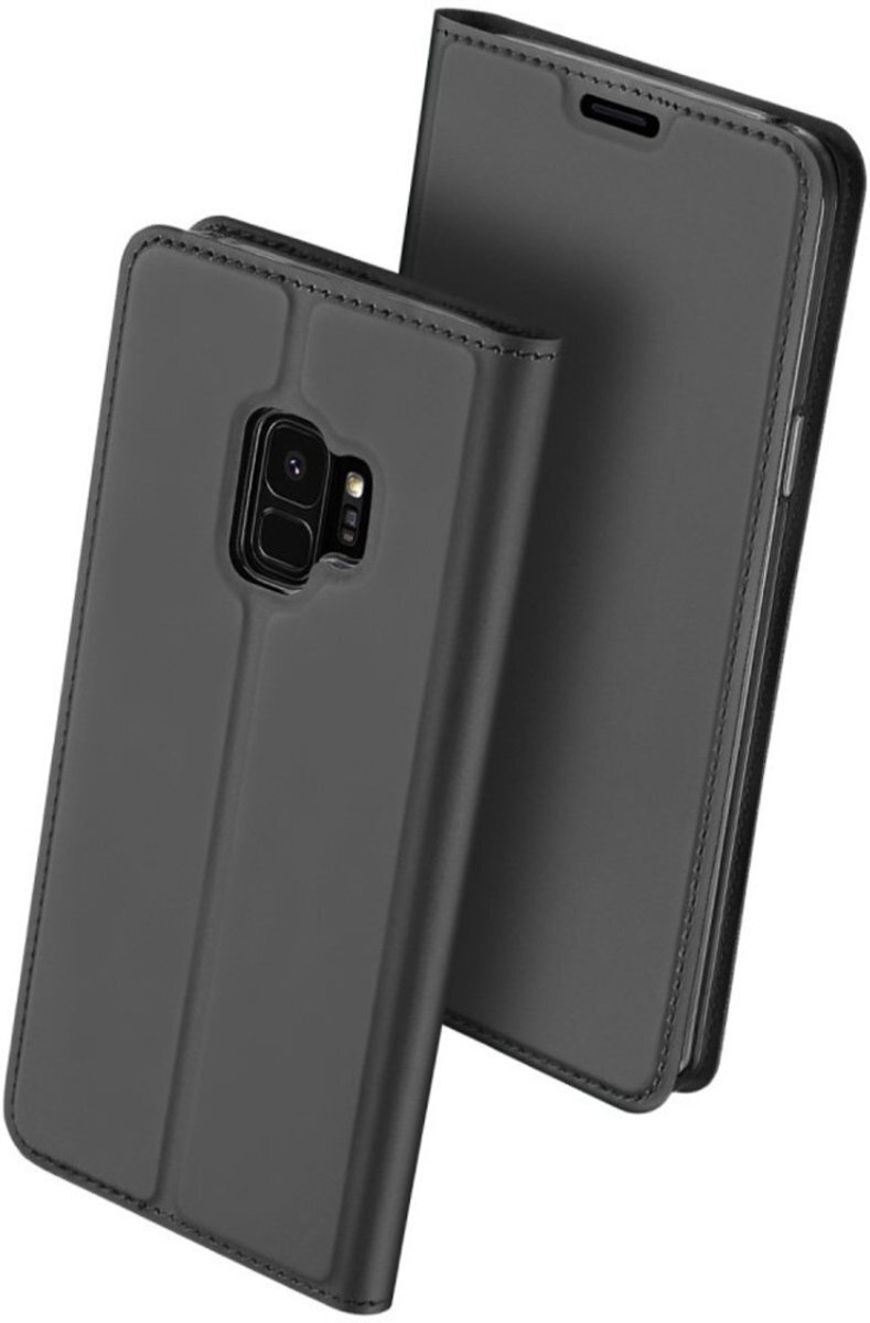 iCall Samsung Galaxy S9 Plus - Lederen Wallet Hoesje Grijs met Siliconen Houder - Portemonee Hoesje