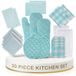Set de 20 accessoires de cuisine : maniques, maniques et torchons