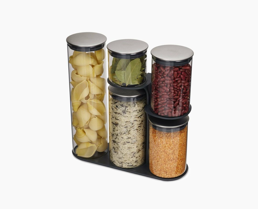 Joseph Joseph Podium Universele set bewaarbussen - 5,4 l - Glas, Silicone, Roestvrijstaal