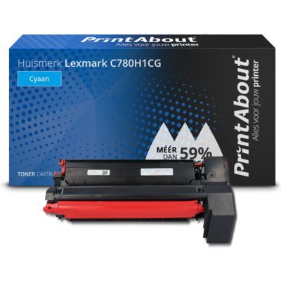 PrintAbout Huismerk Lexmark C780H1CG Toner Cyaan - 11.000 Pagina's - Compatibel