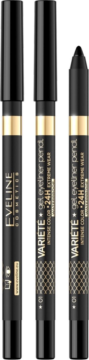 Eveline Cosmetics Variete waterproof gel oogpotlood 01 Zwart