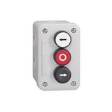 Schneider XALE3255 stuurbehuizing Xal-E, wit 1C/O+rode projectie 1 W+Zw. 1 W-drukknop