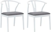 vidaXL Chaise de salle à manger 2 pièces Caoutchouc massif Blanc et Gris