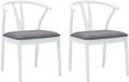 vidaXL Chaise de salle à manger 2 pièces Caoutchouc massif Blanc et Gris