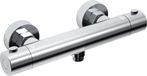 Thermostatic shower mixer with safety lock and eco-stop