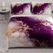 PETTI Artigiani Italiani - Sprei voor Frans bed, 220 x 260 cm, 100 g/m², omkeerbaar, licht dekbed, paars marmer, 100% Made in Italy