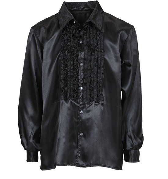 Widmann Jaren 80 & 90 Kostuum Lekker Foute Rouchenblouse Zwart Man XL Carnaval kostuum Verkleedkleding