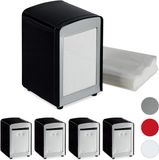 Merkloos 5x servettenhouder retro - American Diner - servet houder - dispenser - zwart