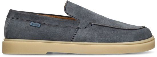 Manfield Heren Blauwe Suède Loafers Maat 41