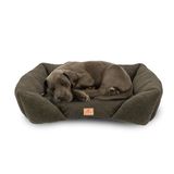 Ferplast Hondenbedkussen voor middelgrote honden, kattenbed, wasbaar synthetisch bouclé, zachte vulling, 78 x 56 x h 22 cm. Groen