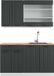 Vicco Fame-Line Cuisine une personne – 140 cm, chêne WB anthracite style champêtre/blanc
