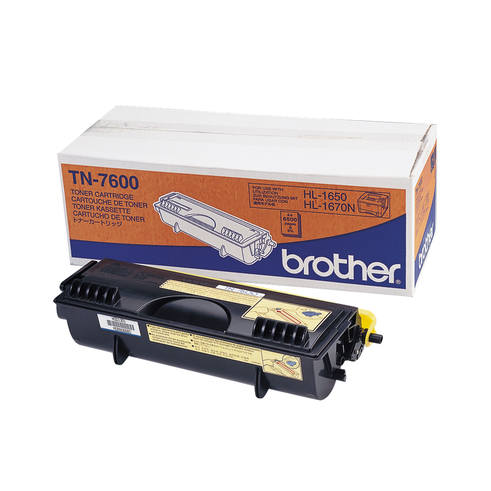 Brother TN7600 Toner Cartridge - Black - 6500 Pages - Compatible with Brother Printers