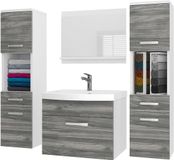 B BELINI GROUP BELINI Badkamermeubel Set PRI M6 - Badmeubelset 120 cm Glamour Hout Mat met Wastafel en Spiegel - Wandmontage