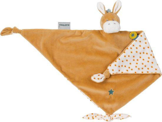 Nattou Leo Ezel Knuffeldoekje - 63 cm - Donker Warm Beige