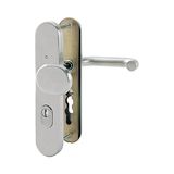 HOPPE Huisdeur voordeur wisselgarnituur PARIS - Ö-norm afstand 88mm, roestvrij staal mat, lange plaat profielcilinder voor deurdikte 62-72mm, met kerntrekbeveiliging, testing: RC3 volgens EN 1906