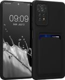 kwmobile telefoonhoesje geschikt voor Xiaomi Redmi Note 11 Pro / Note 11 Pro (5G) / Note 12 Pro (4G) - Hoesje met pasjeshouder - TPU case in mat zwart
