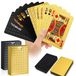 Cartes à jouer - Imperméable - Plastique - Structure diamant - Lot de 2 or et noir - 57 x 87 cm