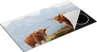 Chefcare Inductie Beschermer Twee Schotse Hooglanders in de Bergen - 95x55 cm
