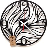 Decorizzly Manche Horloge Mural - 40cm - Noir Satiné - Effet 3D