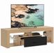 Homcom Meuble TV - Panneau de particules, Verre - 140 x 40 x 45 cm - Chêne