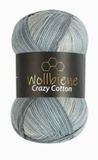Wollbiene Crazy Cotton 5 Bollen Haak en Breigaren Acryl/Katoen Kleur Grijs Wit/6030