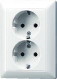 Jung AS500 wandcontactdoos met randaarde - Wit - AS5015WW