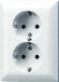 Jung AS500 wandcontactdoos met randaarde - Wit - AS5015WW