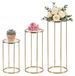 Colonnes décoratives, set de 3 - Supports à gâteaux et à fleurs - 60/80/100 cm - Ovale - Métal - Doré