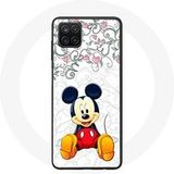 Maniacase Hoesje voor Samsung Galaxy A42 5G Mickey Mouse Bloemen Harten