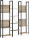 VASAGLE Bibliothèque, bibliothèque sur pied à 14 compartiments, étagère avec cadre en métal, pour salon, bureau, bureau, design industriel, 24 x 158 x 166 cm, couleur chêne avec grain bleu-noir