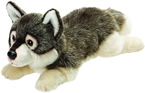 Suki Gifts Liggend wolf knuffeldier - 30 cm